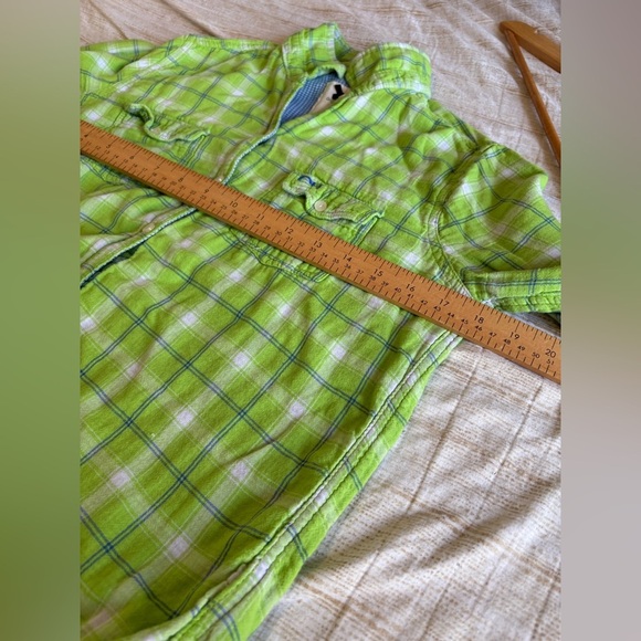 Gilly Hicks Hollister green plaid button up long sleeve women’s size small - Picture 8 of 9